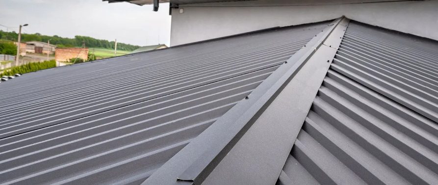 Charcoal metal roof
