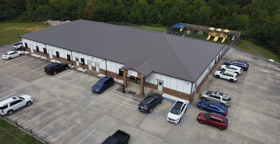 Clay colored metal roof