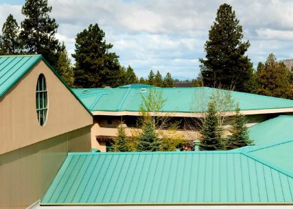 Forest green metal roof