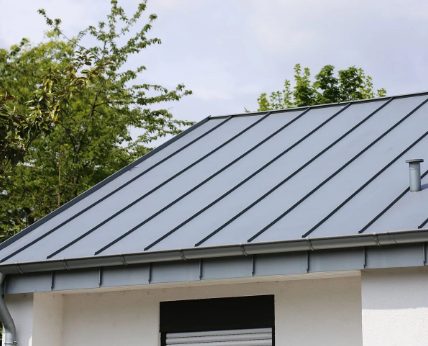Charcoal standing-seam metal roof